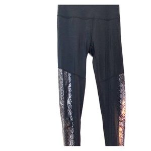 Black Beyond Yoga Leggings with Silver Design
